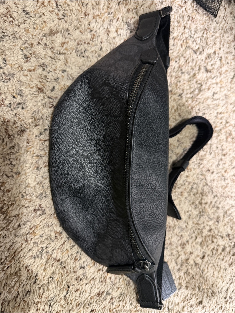 Men's Black Leather Crossbody Sling Bag